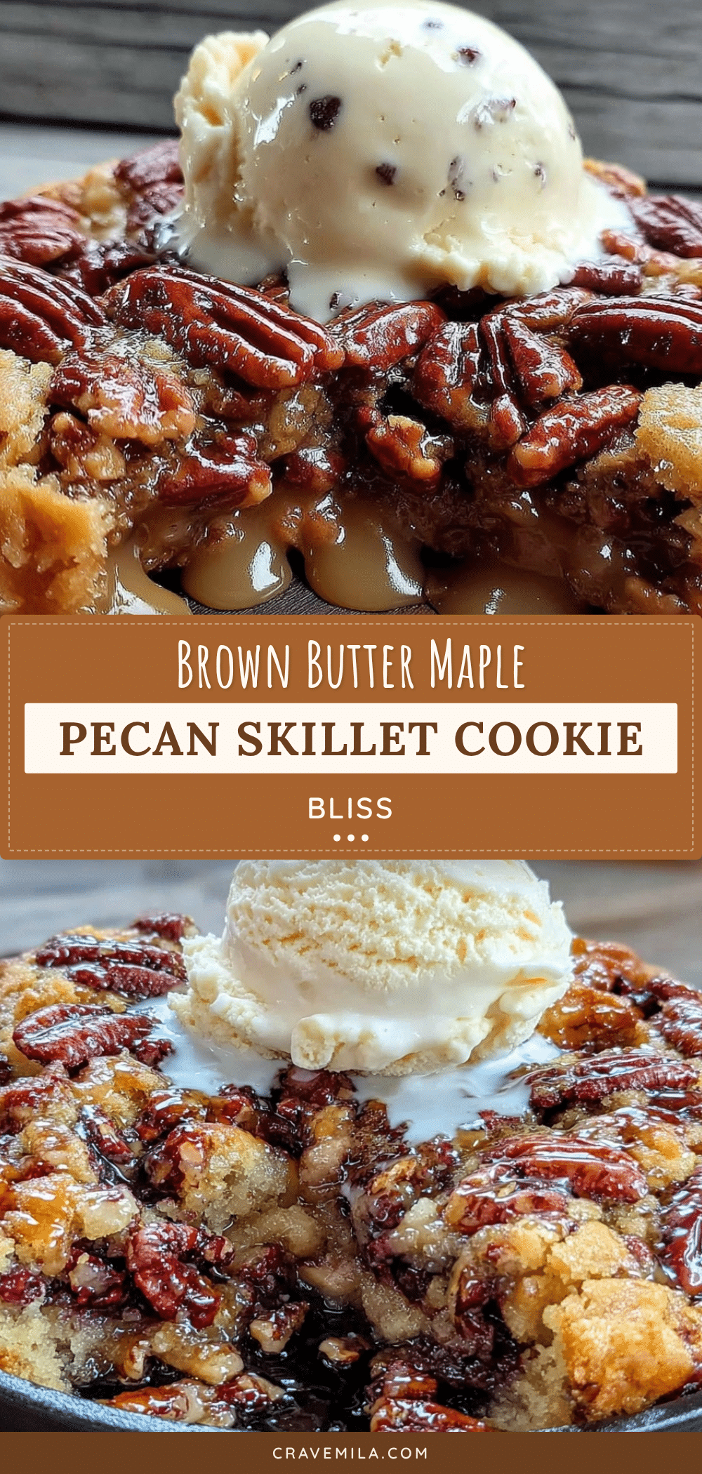 brown butter maple pecan skillet cookie recipe