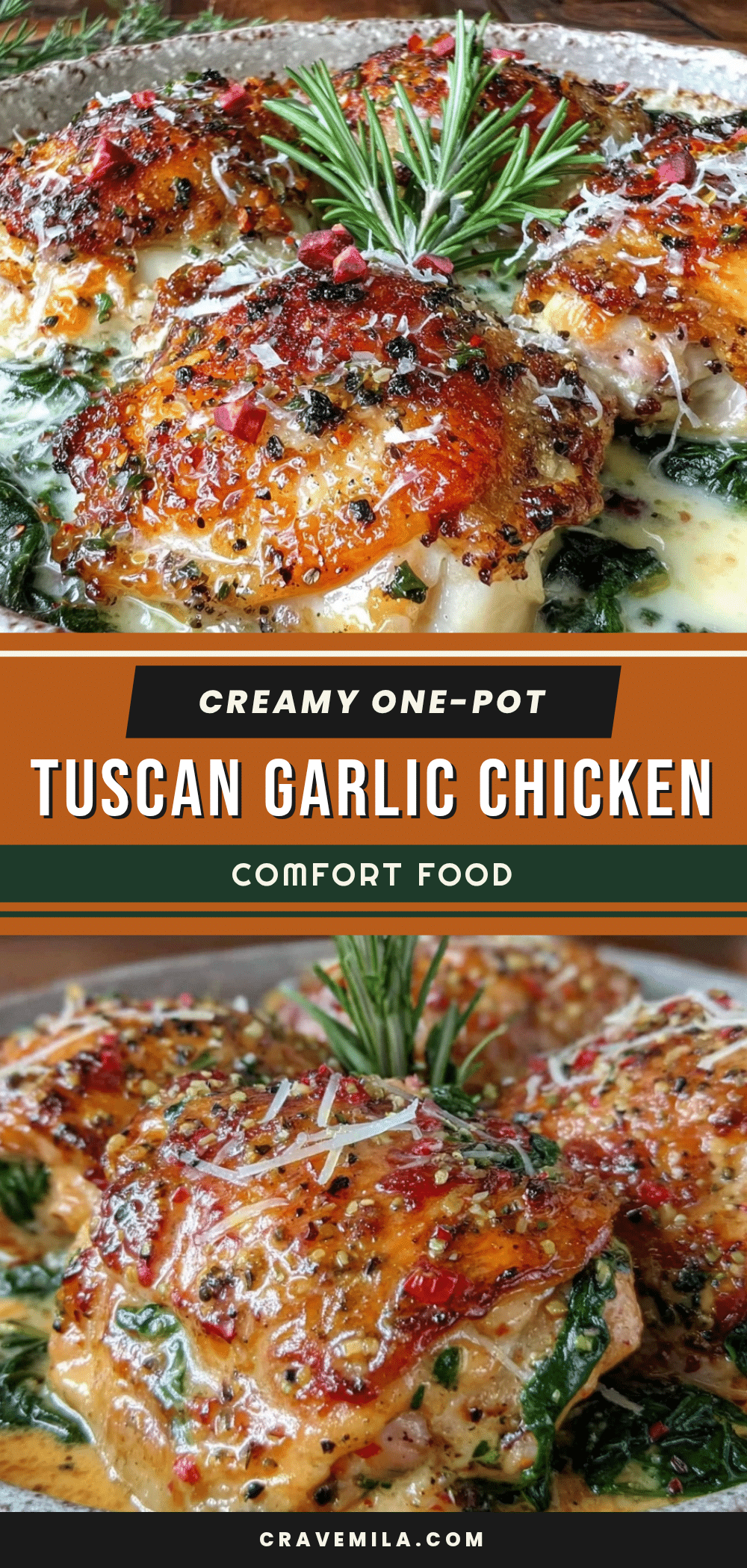 creamy one-pot tuscan garlic chicken with spinach recipe