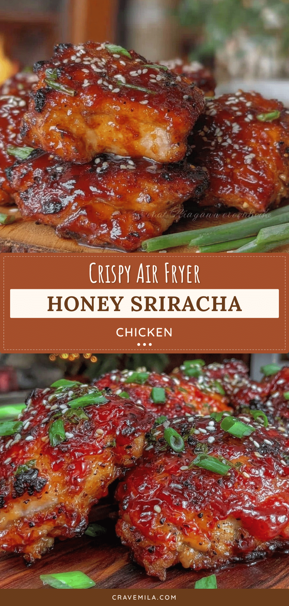 crispy air fryer honey sriracha chicken thighs recipe