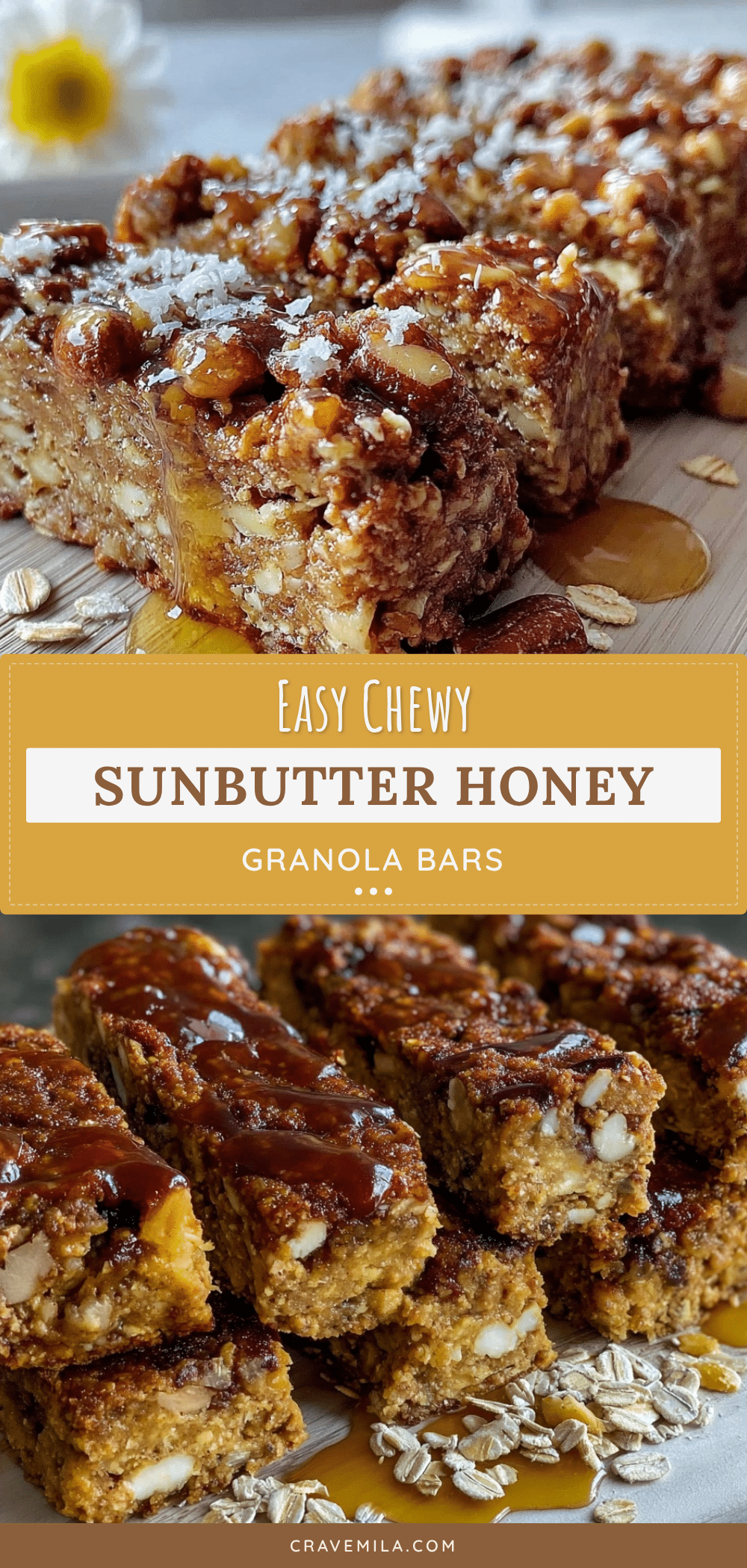 easy chewy sunbutter and honey granola bars recipe
