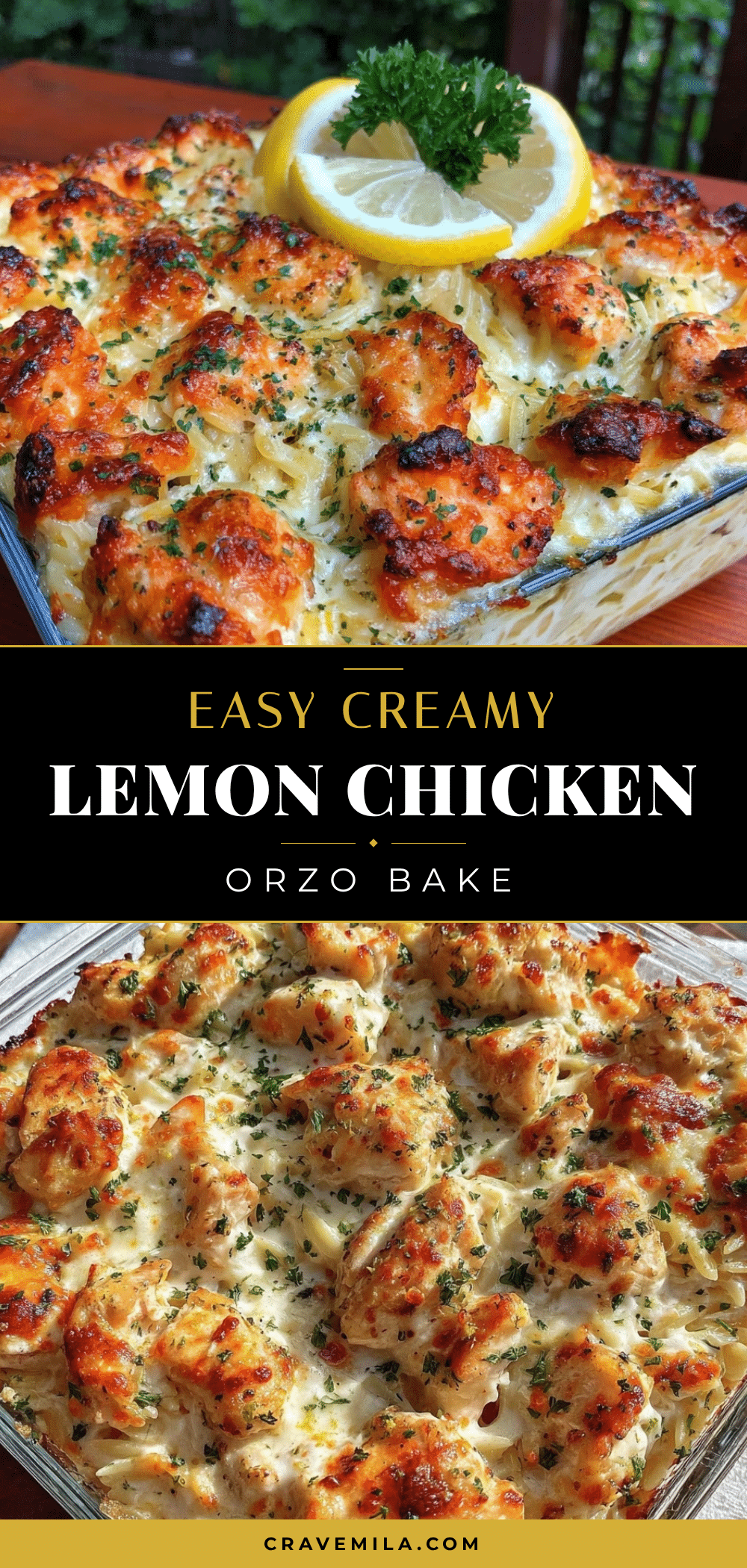 easy creamy lemon chicken orzo casserole recipe