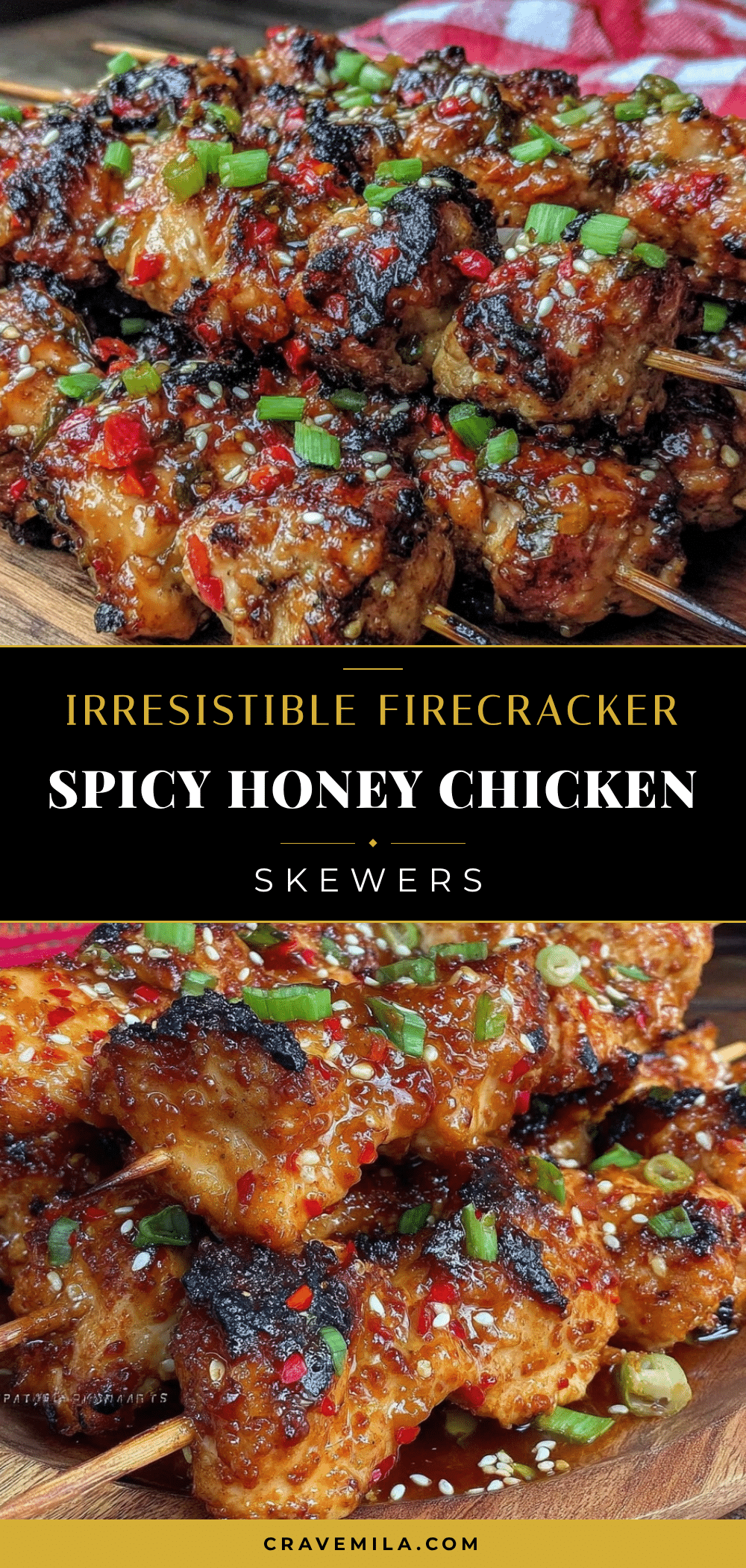 firecracker spicy honey glazed chicken skewers recipe