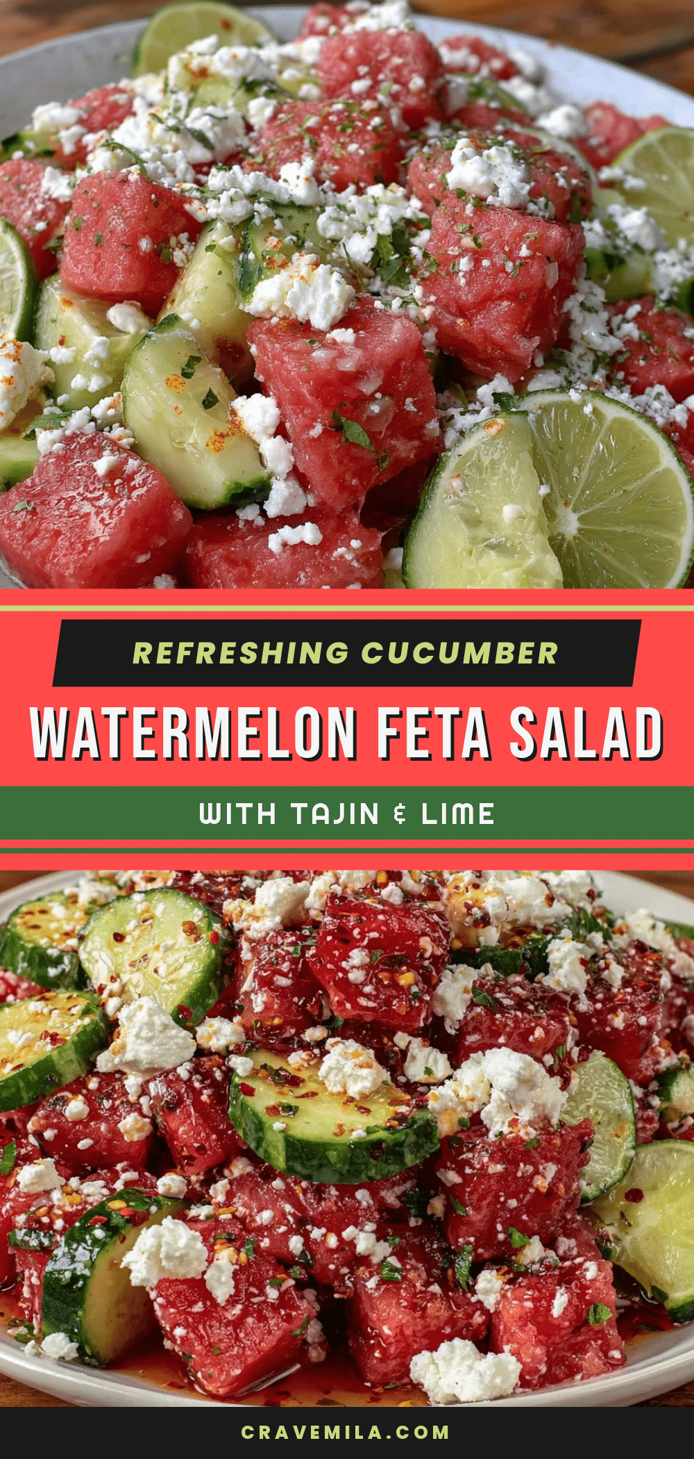 fresh cucumber watermelon feta salad recipe