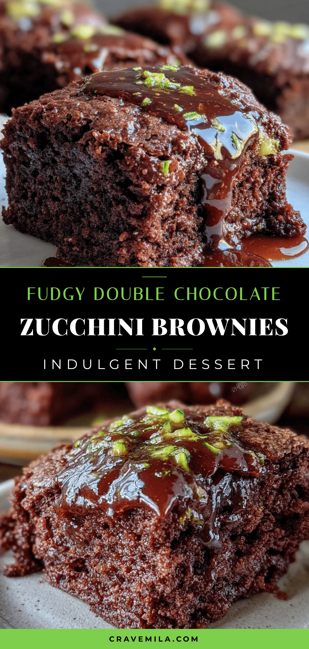 fudgy double chocolate zucchini brownies recipe