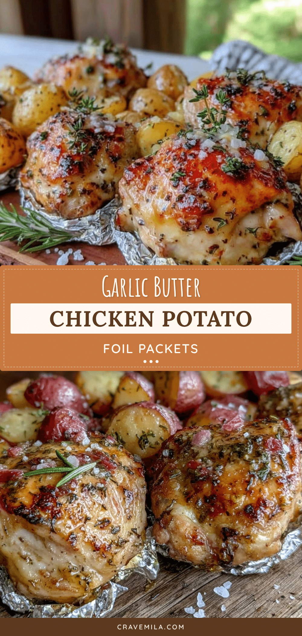 garlic butter chicken and potato foil packets recipe