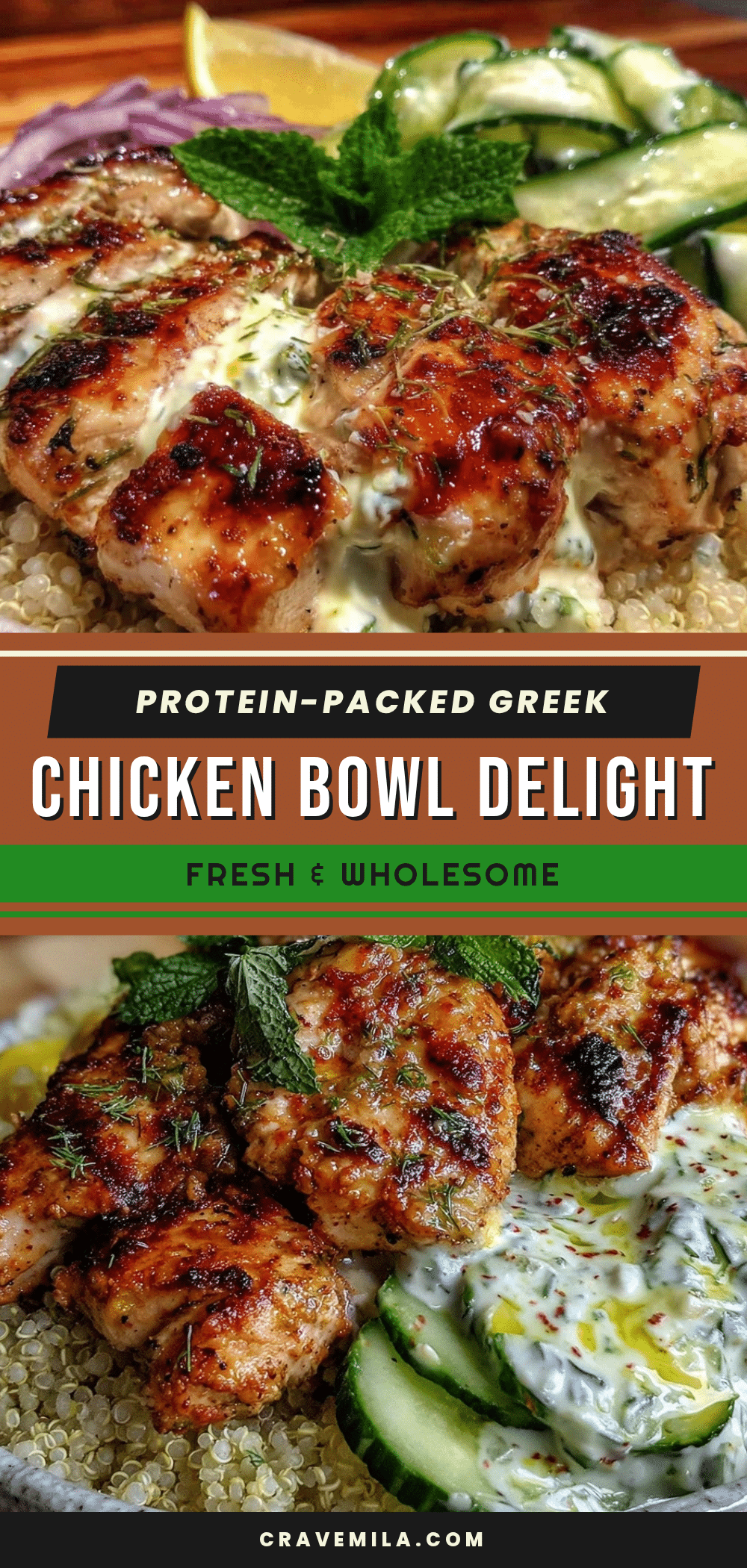 healthy high protein greek chicken bowl recipe