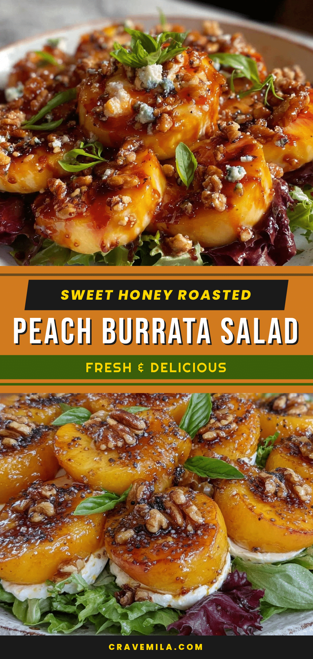 honey roasted peach and burrata salad recipe