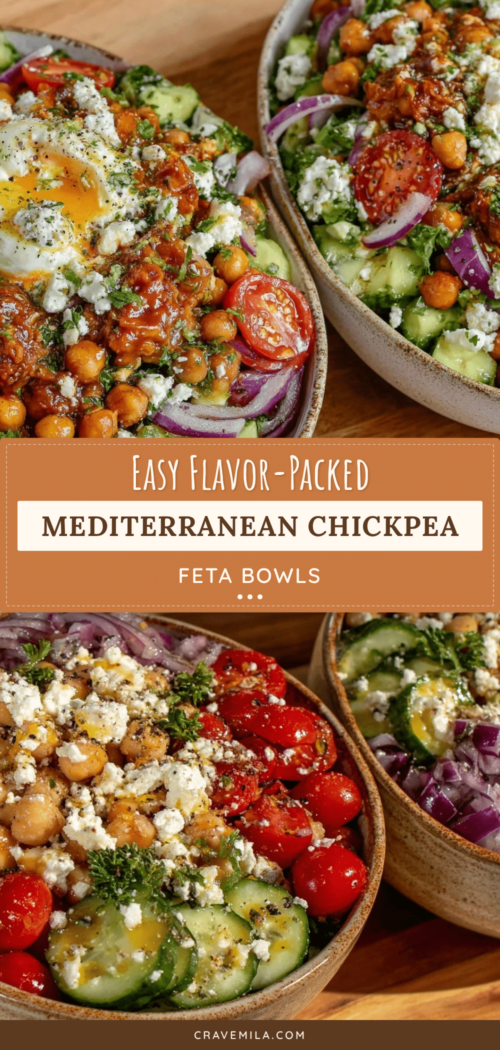 Mediterranean chickpea and feta bowl recipe