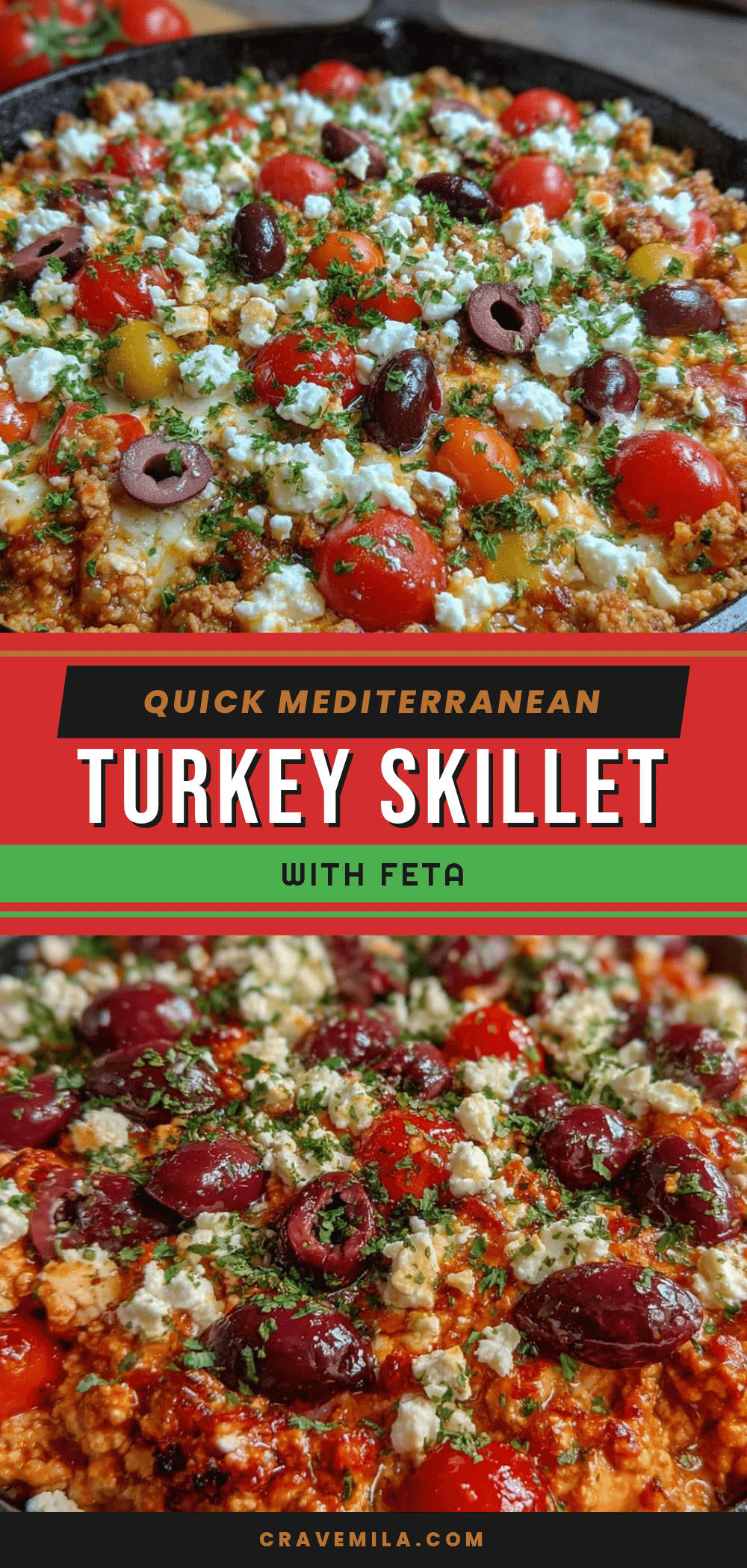 Mediterranean Ground Turkey Skillet recipe