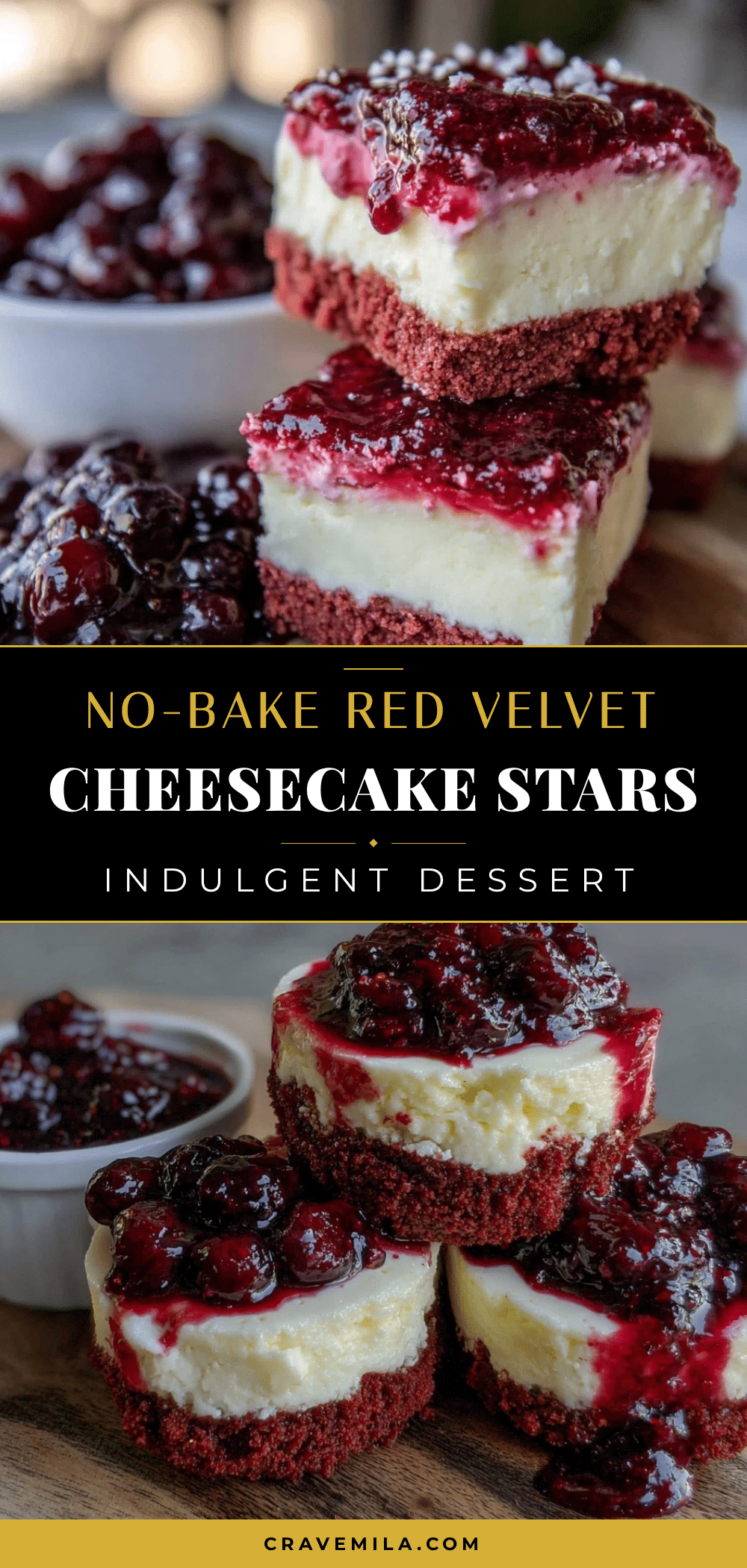 no-bake red velvet cheesecake stars recipe