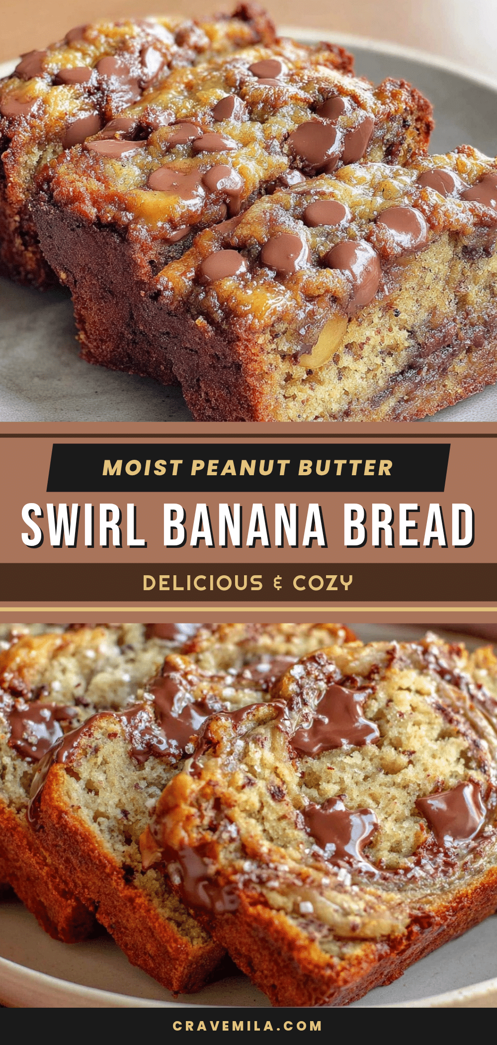 peanut butter swirl chocolate chip banana bread recipe