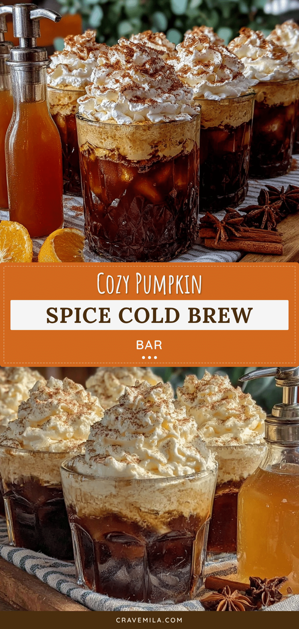 pumpkin spice cold brew coffee bar setup recipe