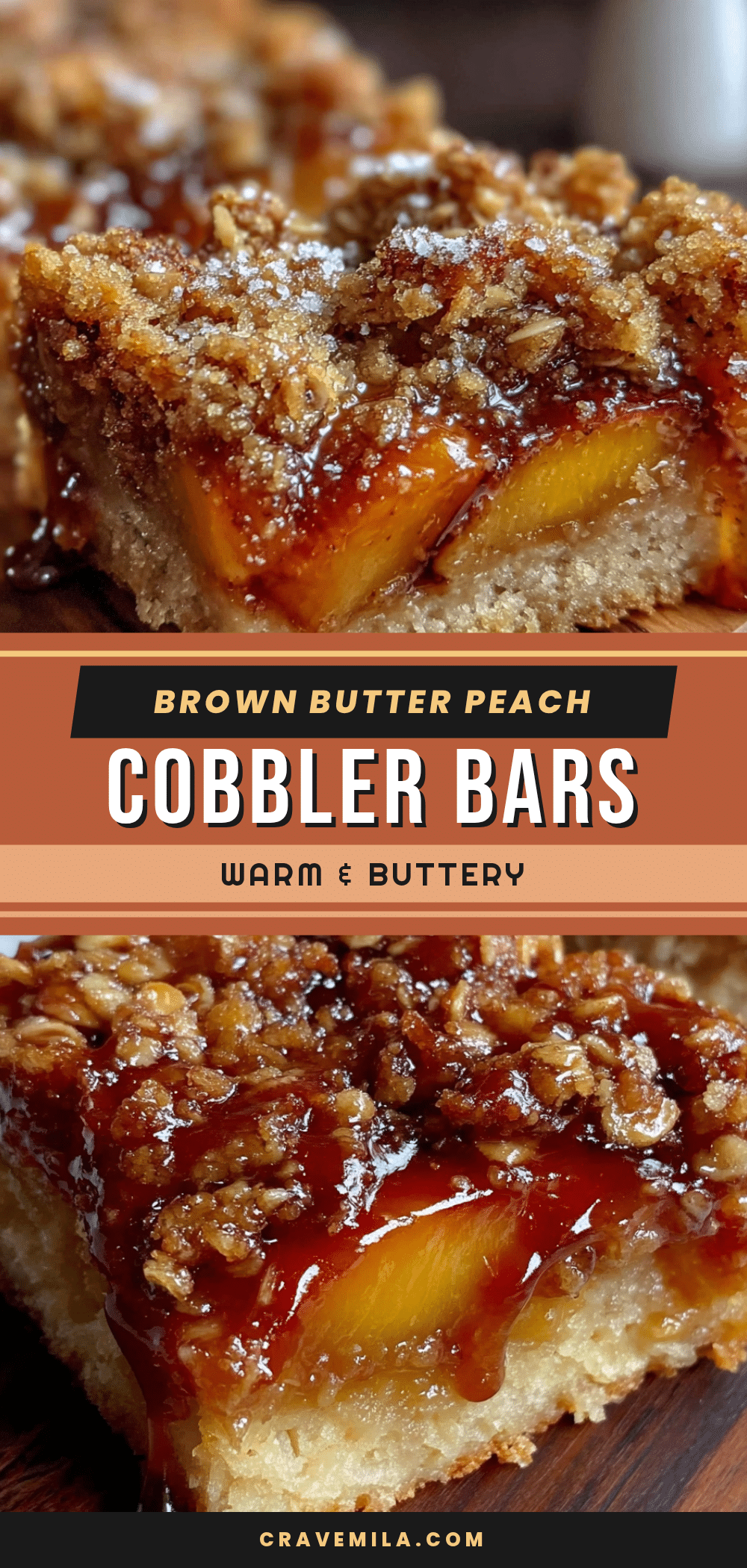 brown butter peach cobbler bars recipe