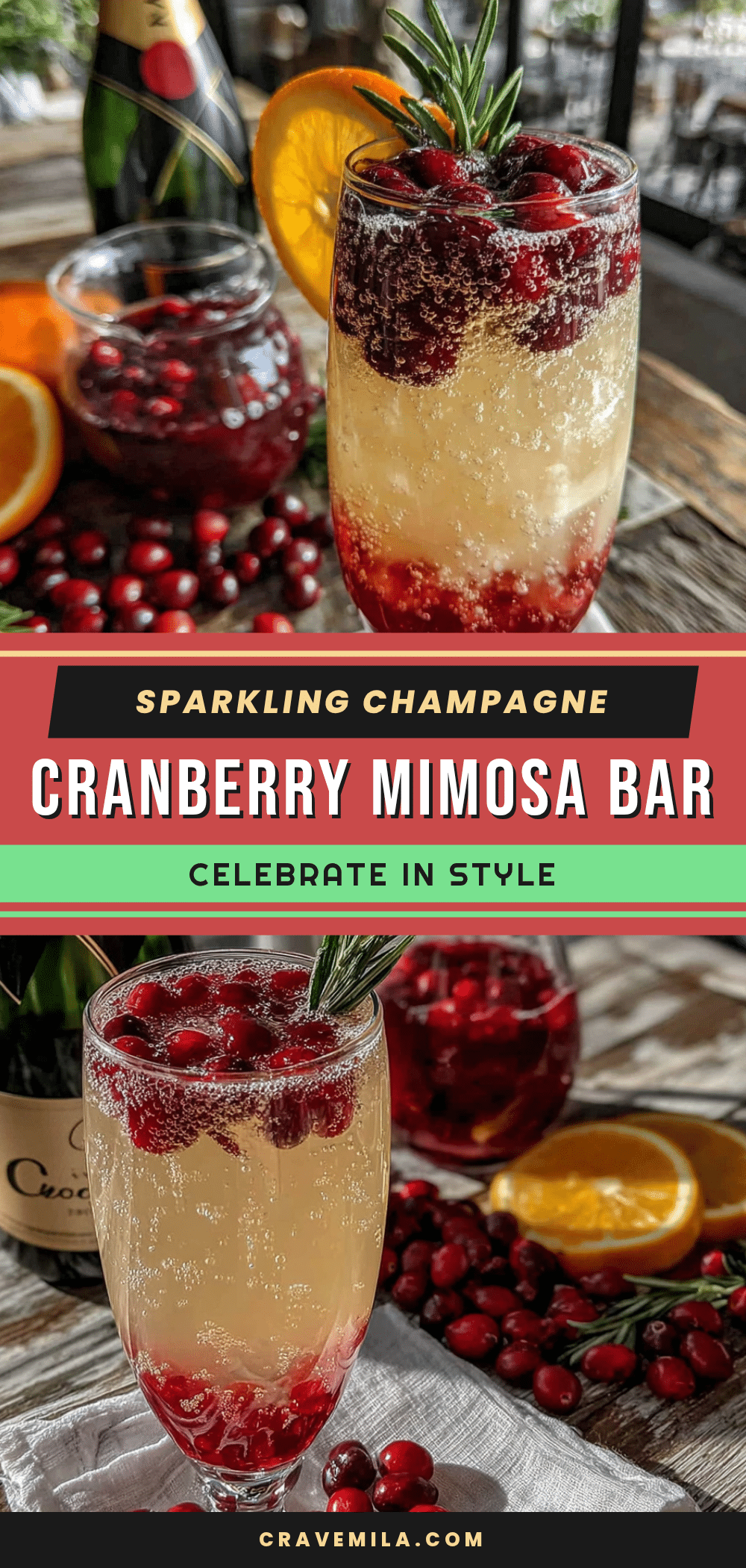 champagne cranberry mimosa bar recipe