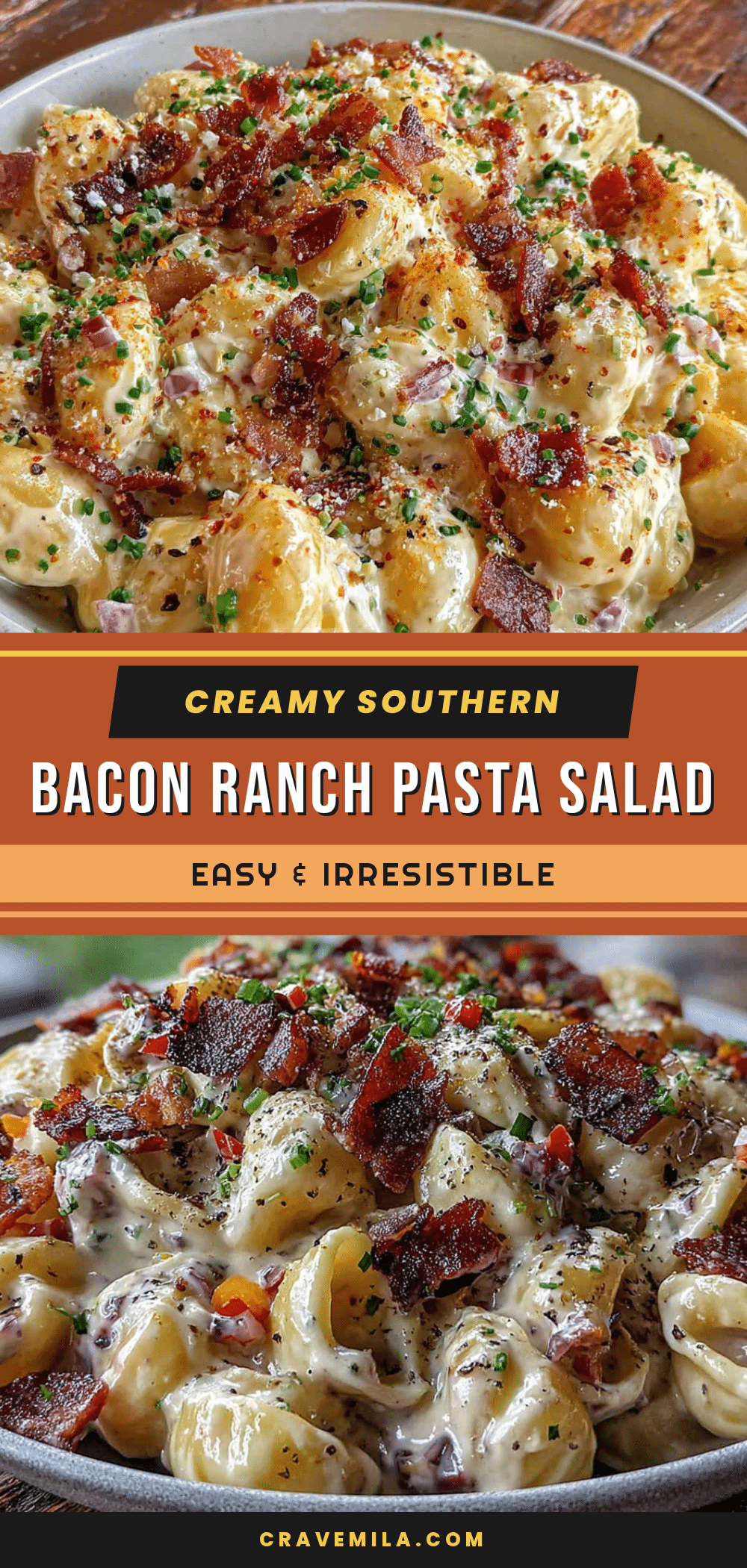 Creamy bacon ranch pasta salad recipe