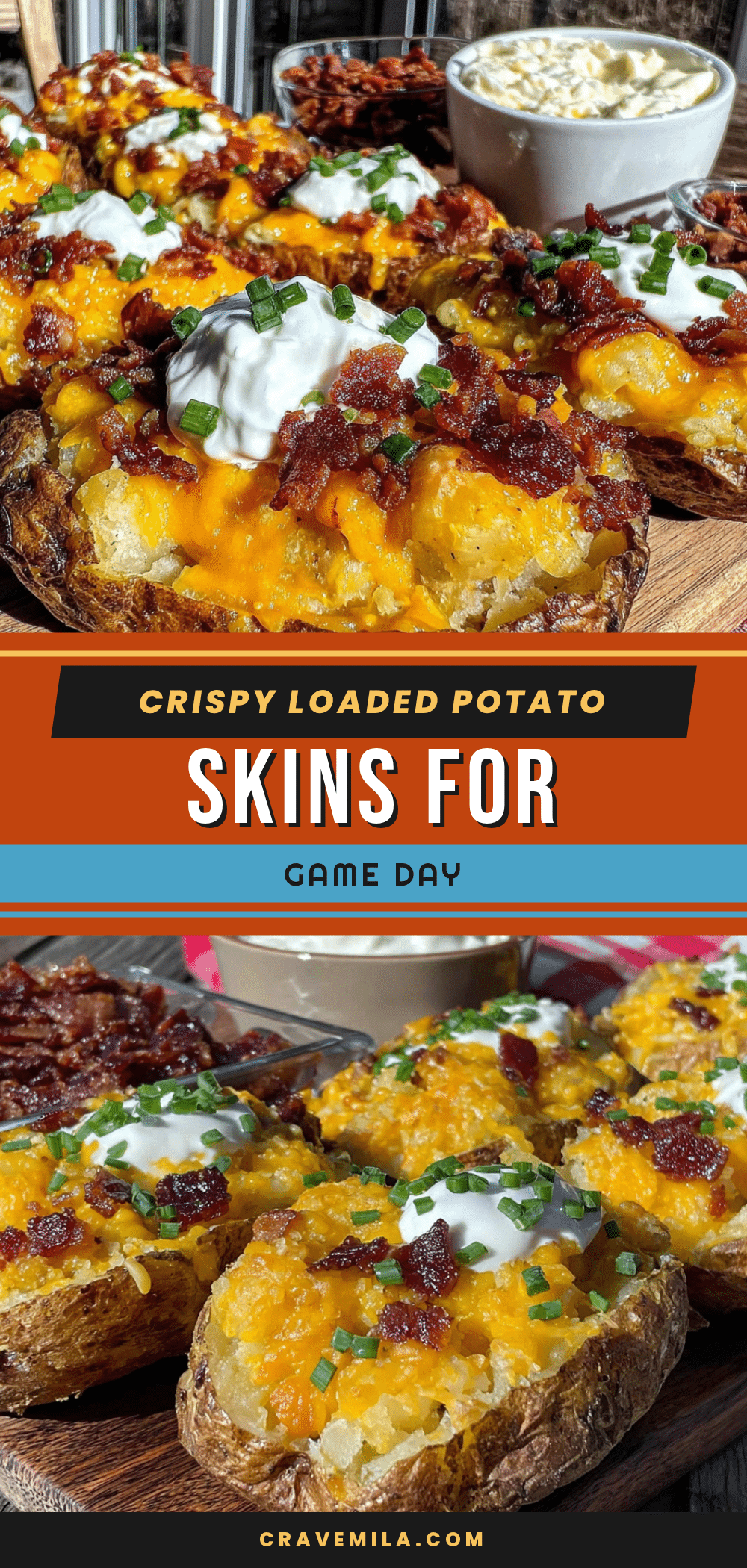 crispy loaded potato skins for game day recipe
