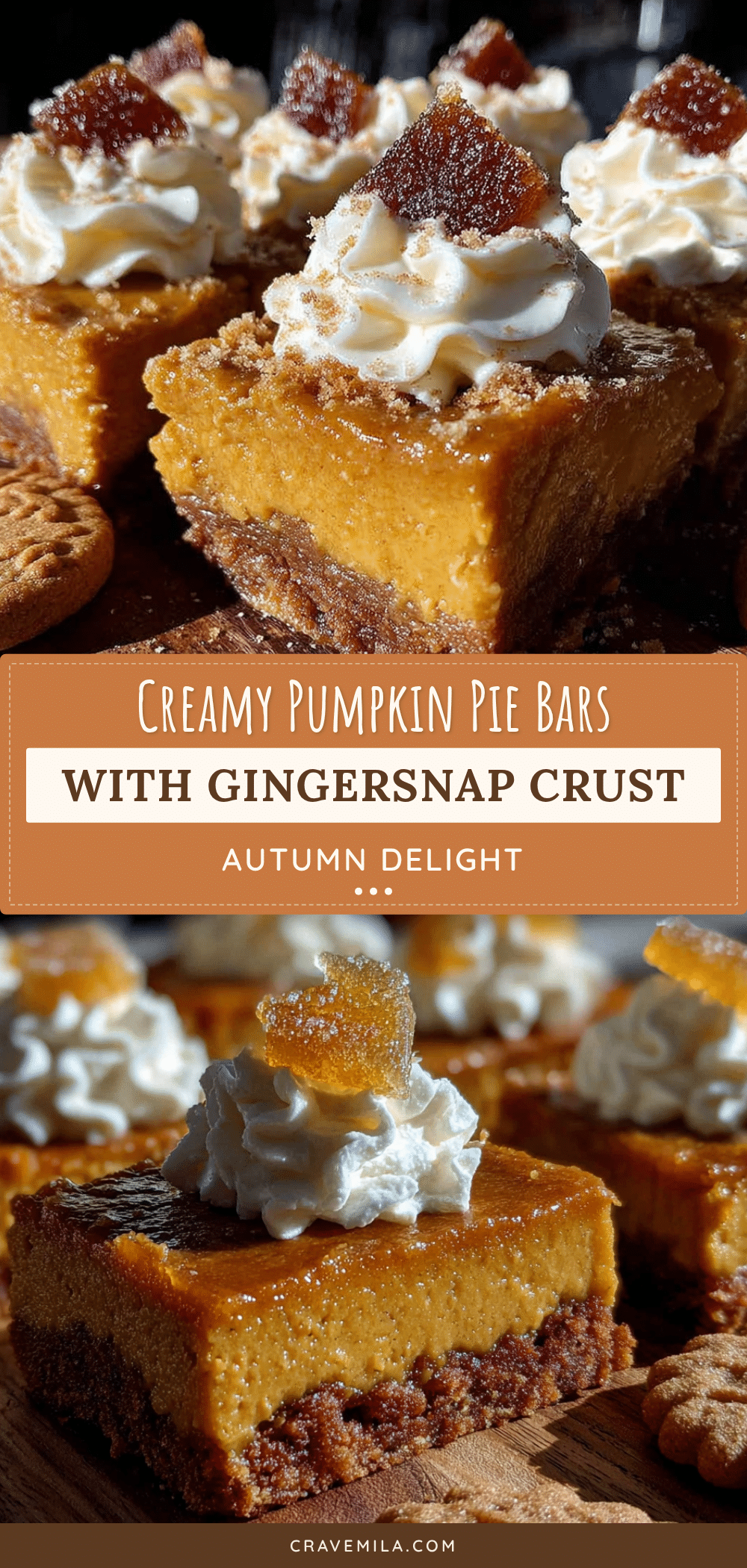 pumpkin pie bars with gingersnap crust recipe