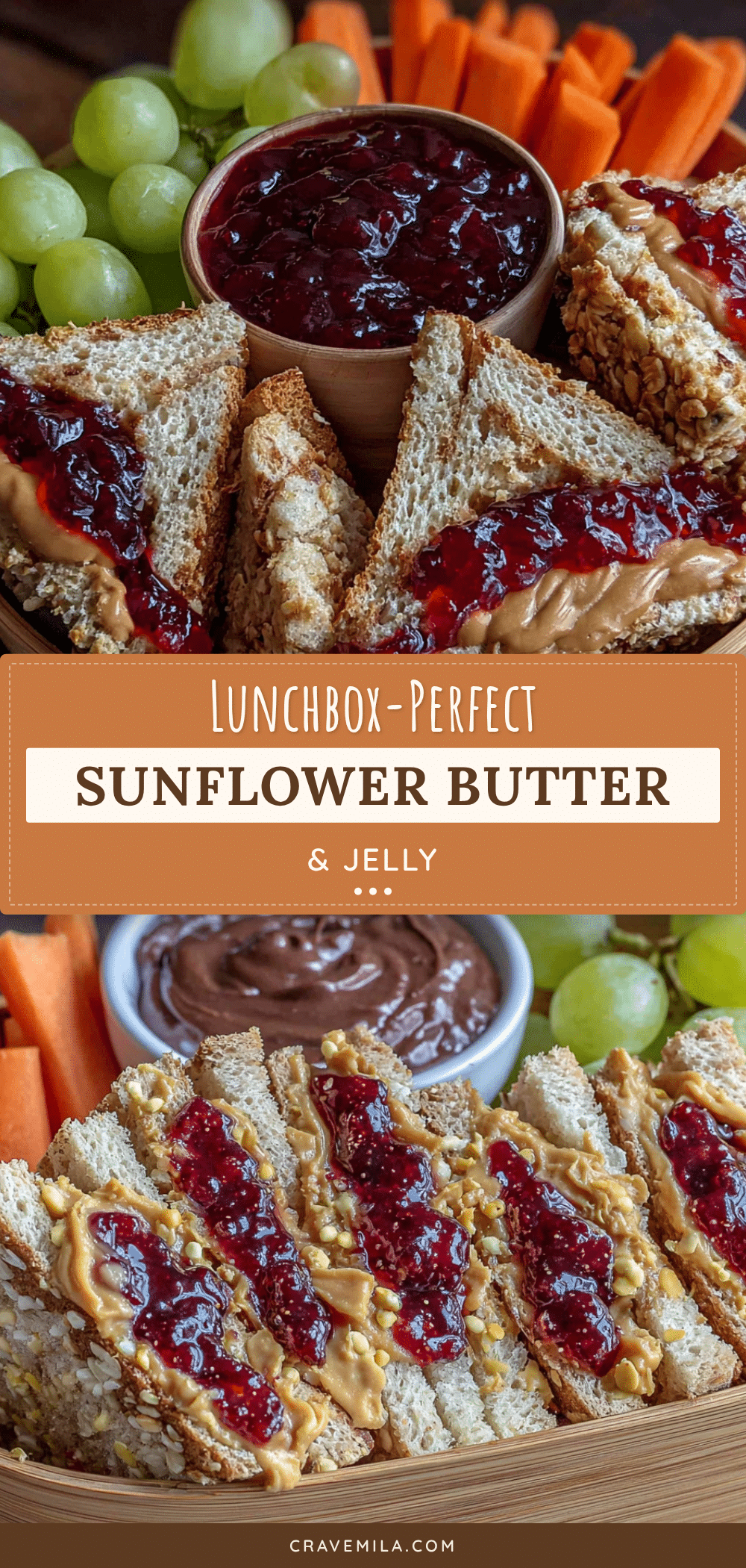 sunflower butter and jelly bento box lunch recipe