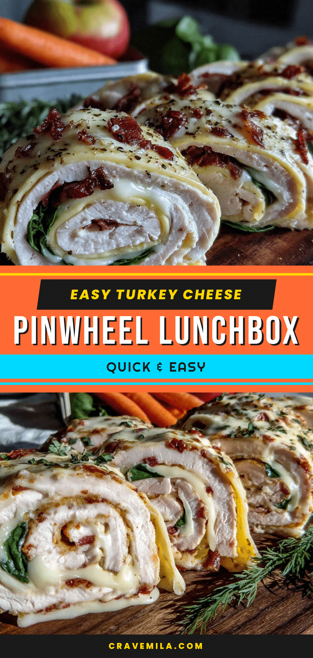 turkey and cheese pinwheel wraps recipe
