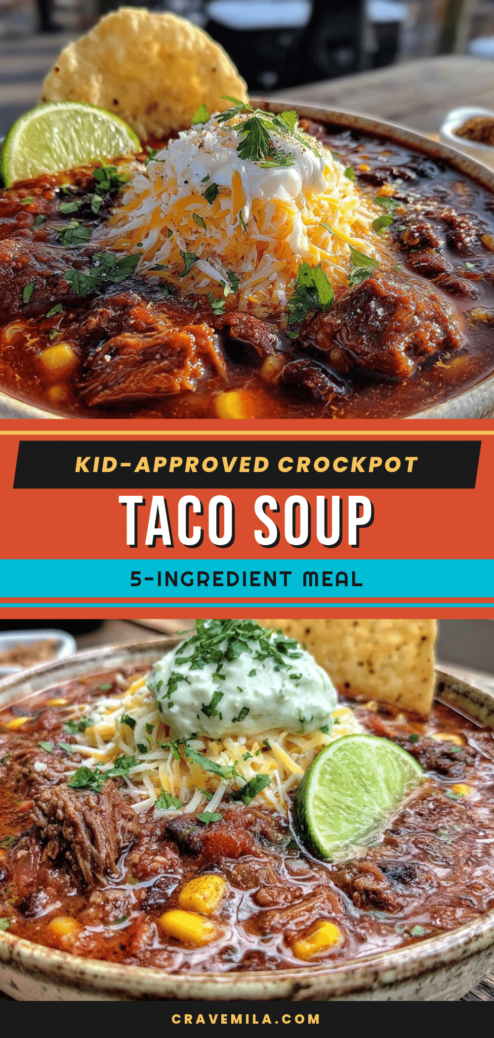 5-ingredient crockpot taco soup recipe