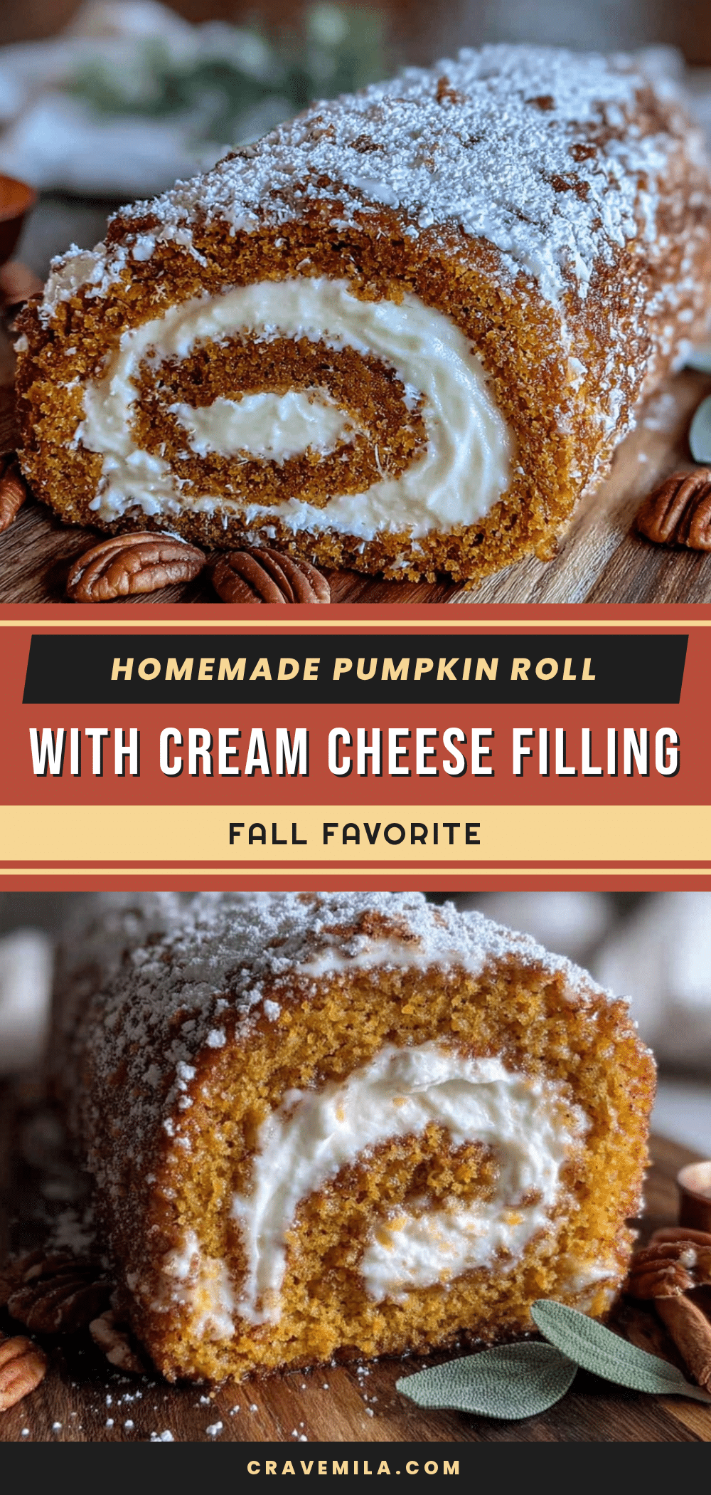 best homemade pumpkin roll with cream cheese filling recipe