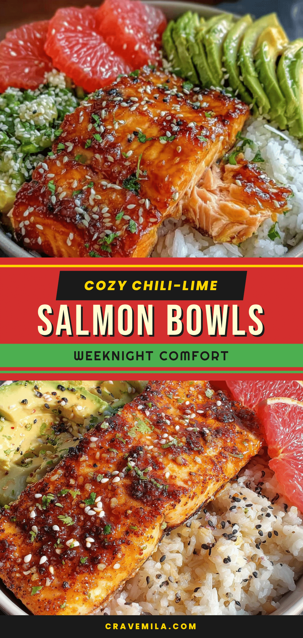 chili-lime salmon bowls recipe