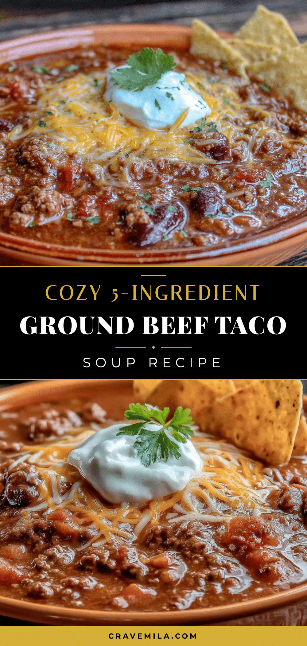 cozy 5-ingredient ground beef taco soup recipe