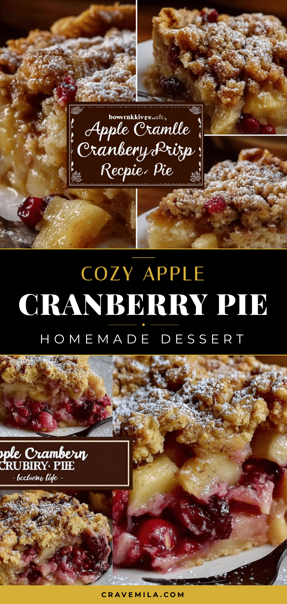 Cozy Apple Cranberry Crumble Pie recipe