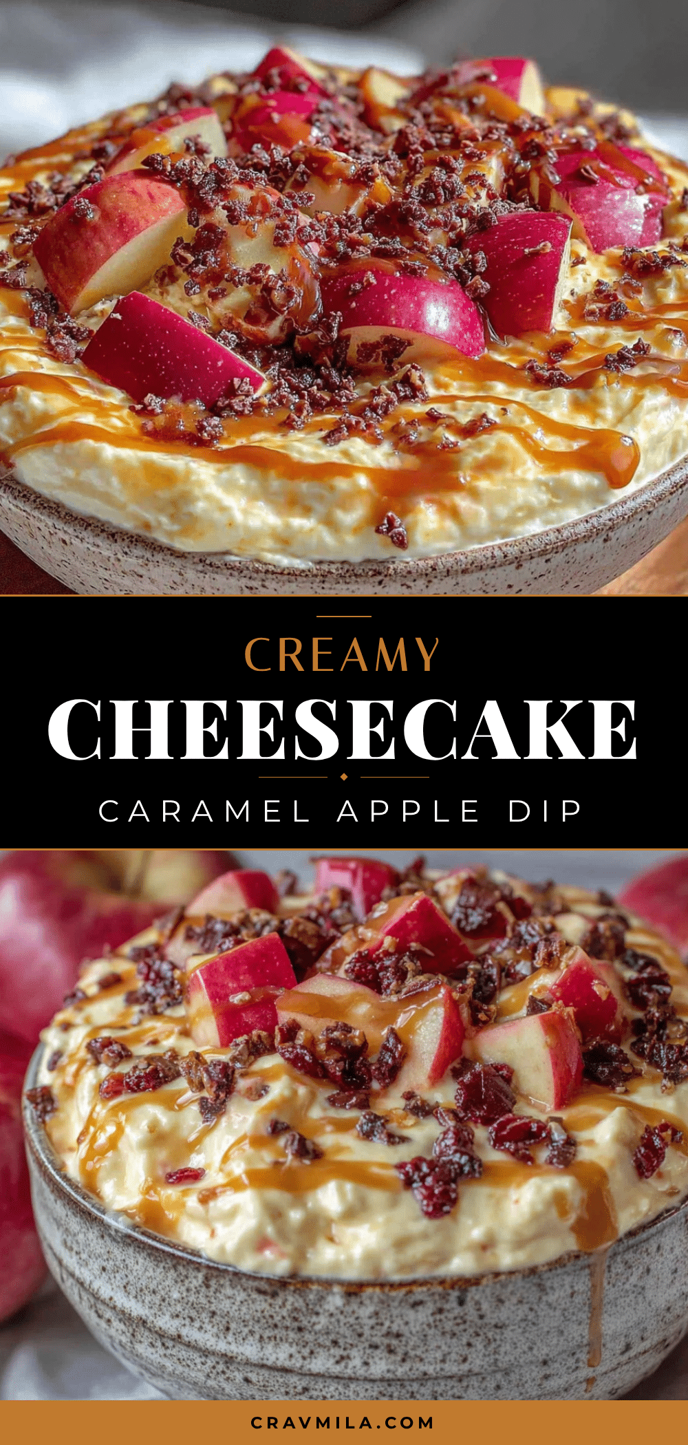 creamy caramel apple cheesecake dip recipe
