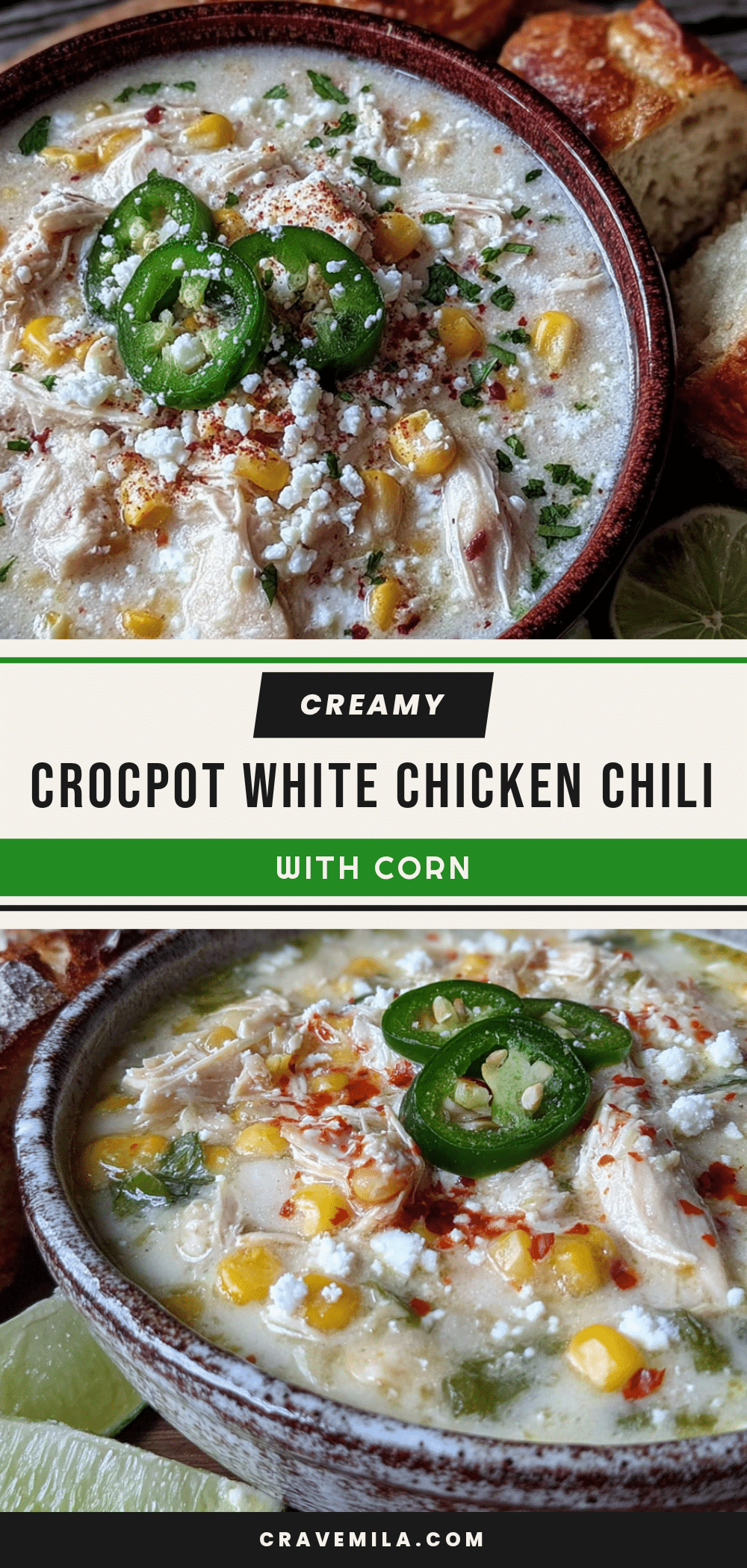 creamy crockpot white chicken chili with corn recipe