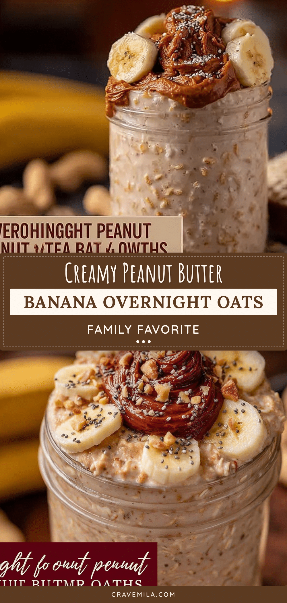 creamy overnight oats with peanut butter and banana recipe