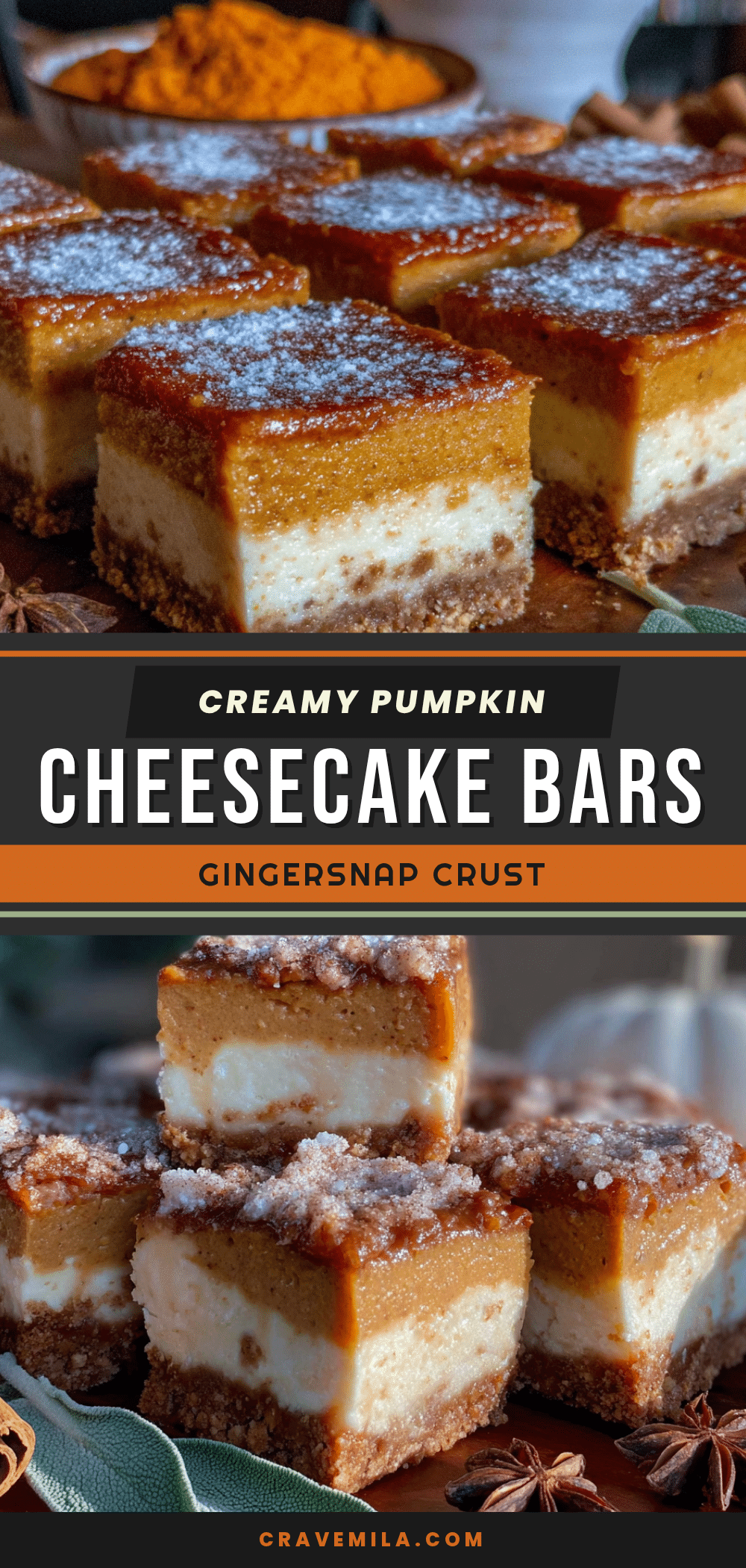 Creamy Pumpkin Pie Cheesecake Bars recipe