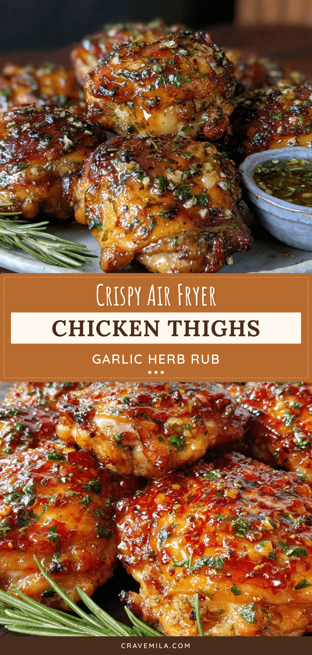 crispy air fryer chicken thighs with garlic herb rub recipe