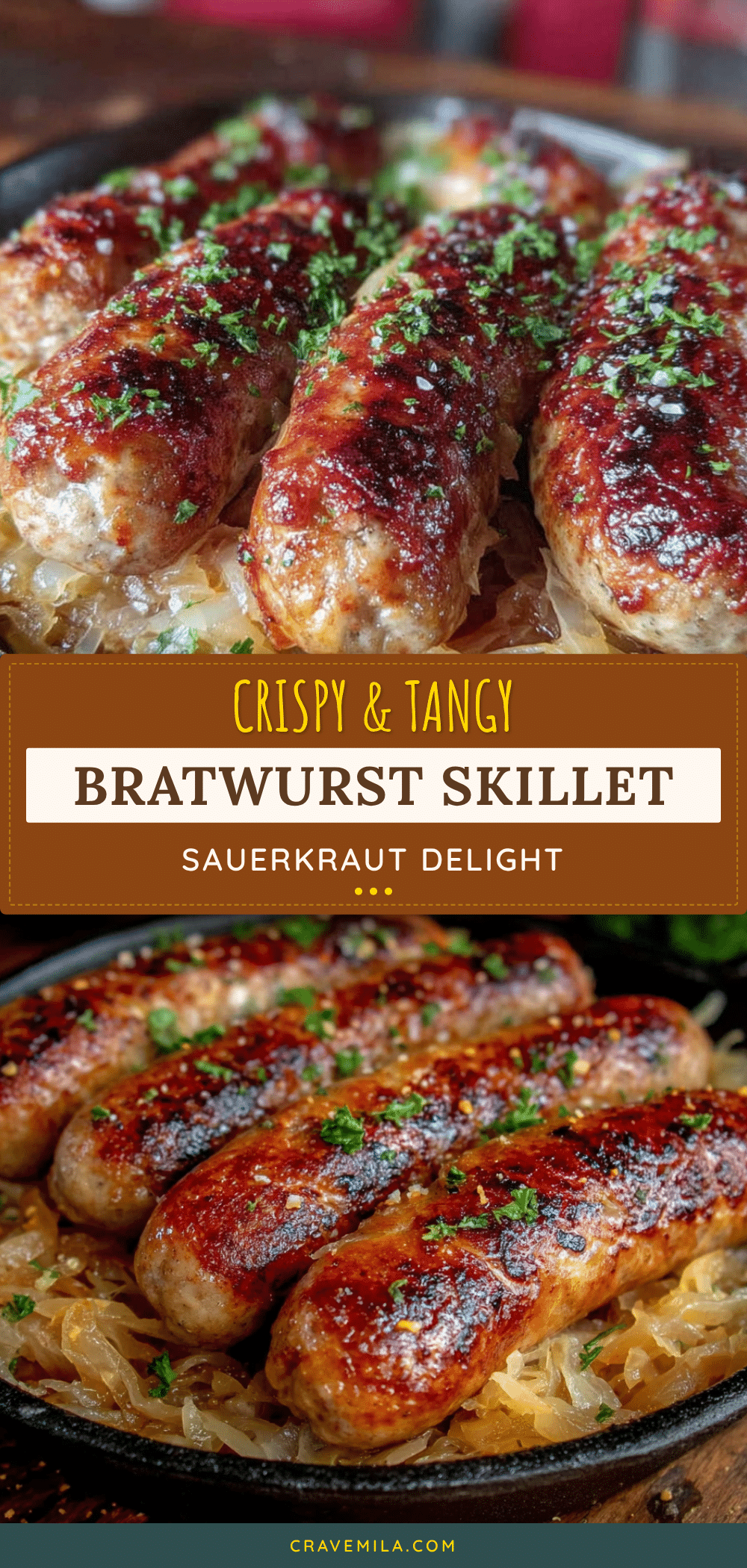 Crispy Bratwurst and Sauerkraut Skillet recipe
