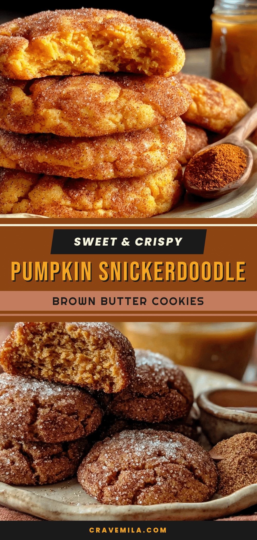 crispy brown butter pumpkin snickerdoodle cookies recipe