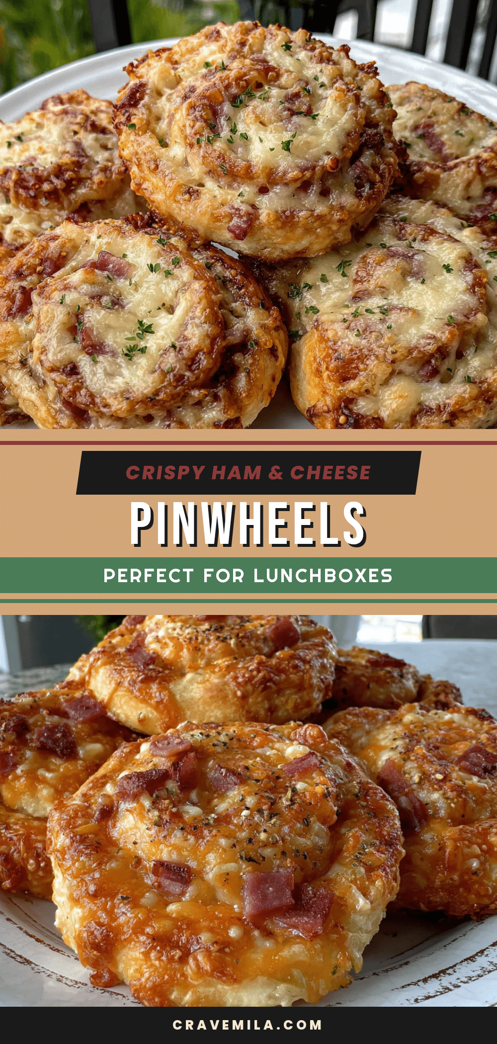 Crispy Ham and Cheese Pinwheels recipe
