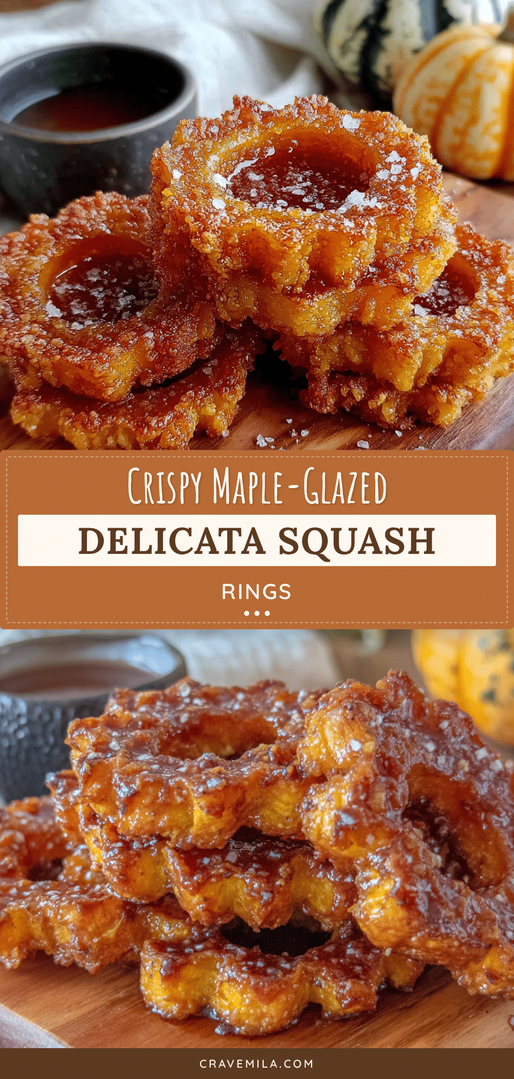 crispy maple-glazed delicata squash rings recipe