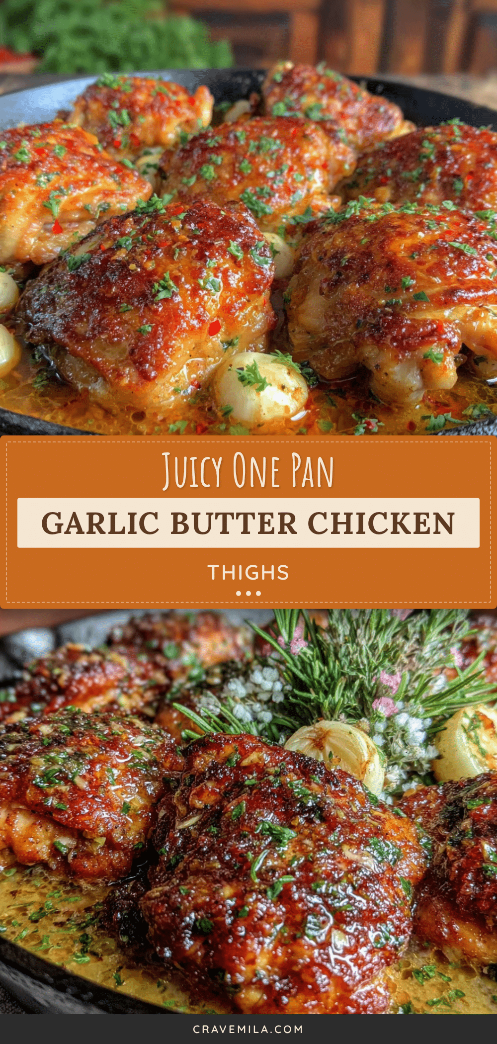 Crispy One-Pan Garlic Butter Chicken Thighs recipe