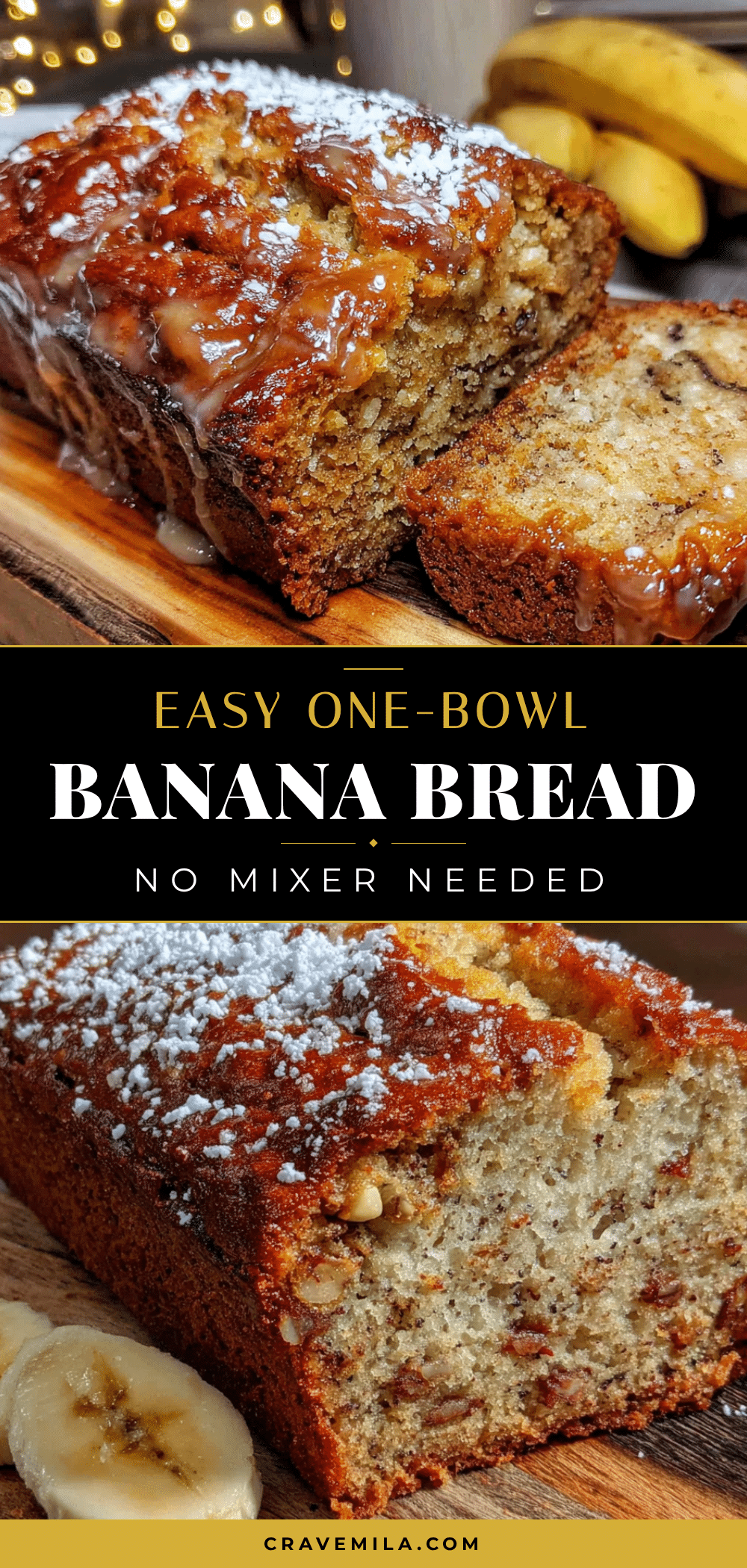 easy one-bowl banana bread recipe