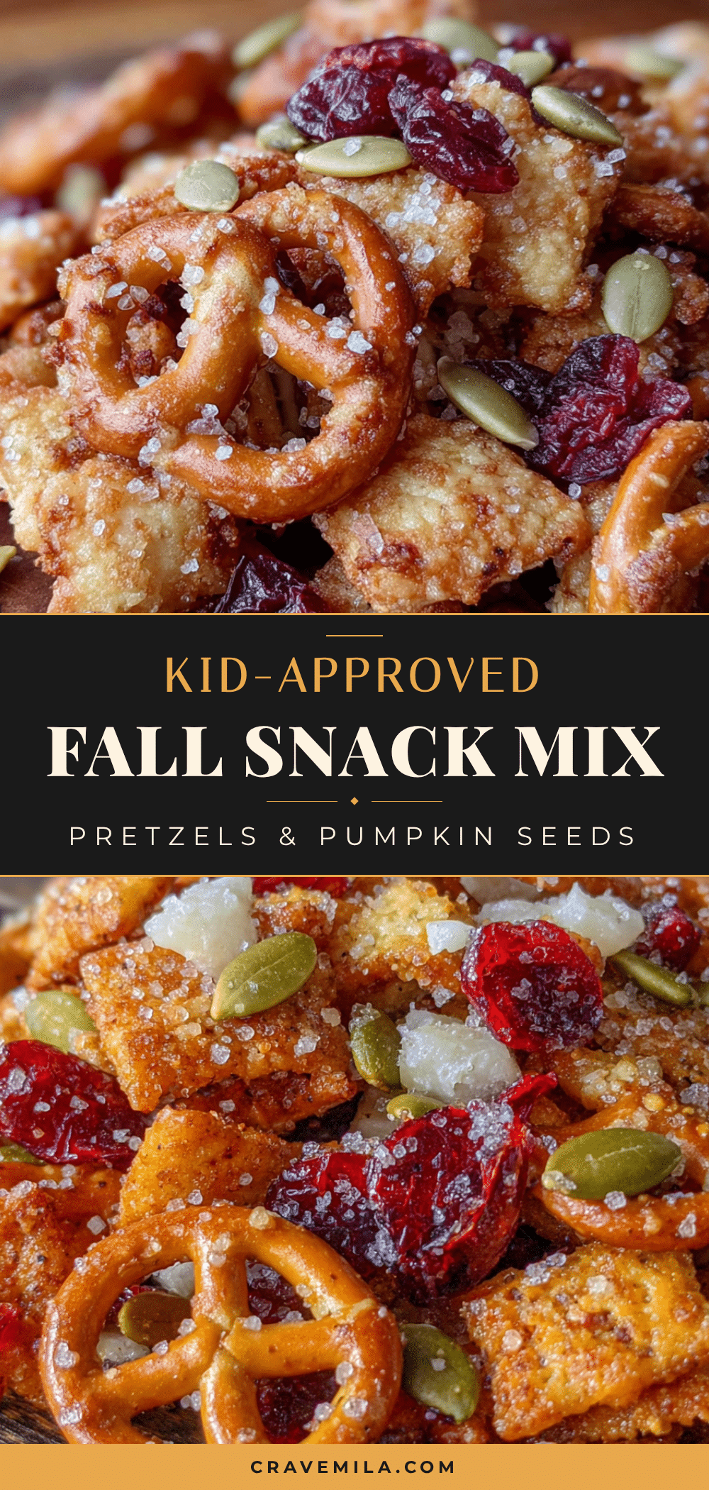 kid-approved fall snack mix with pretzels recipe