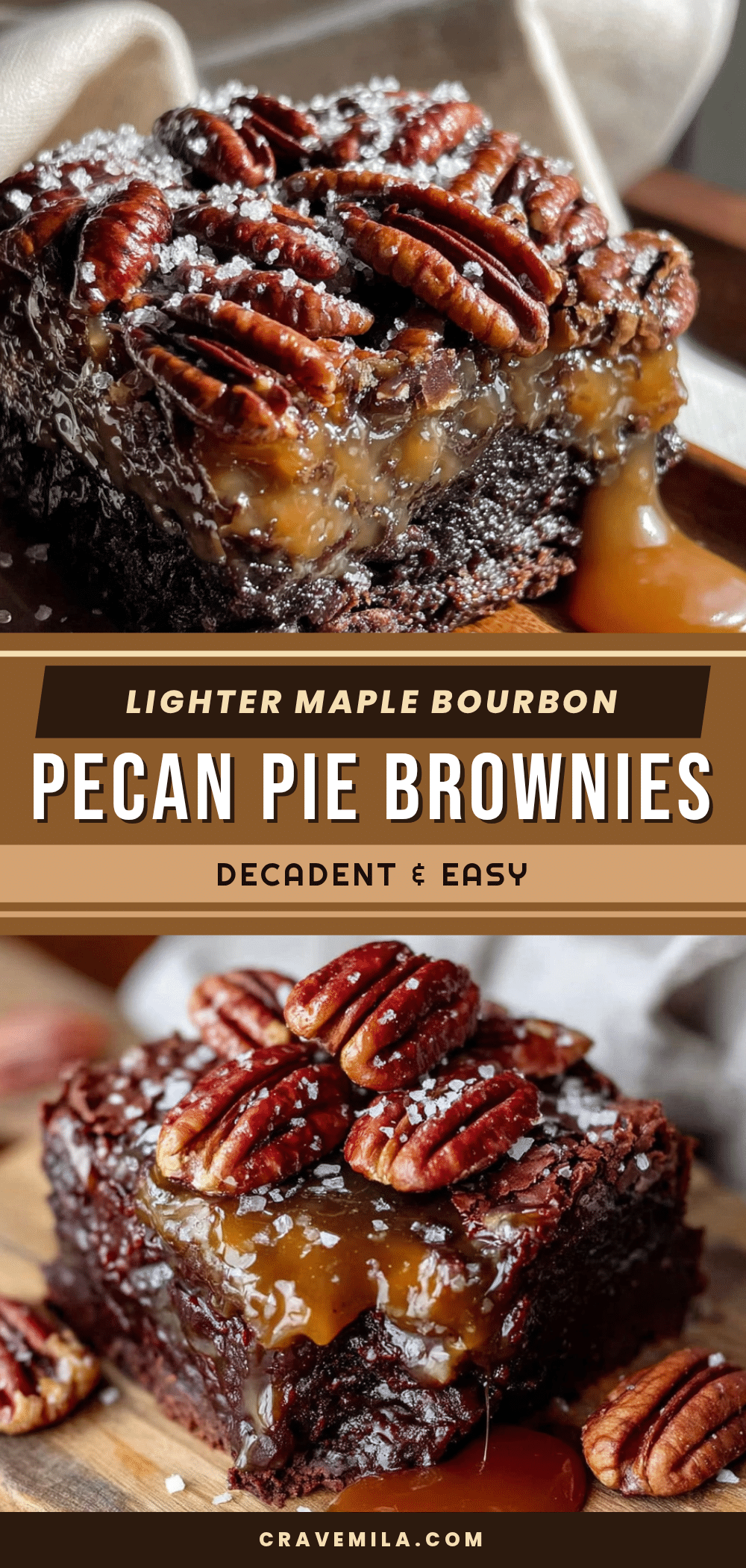 Lighter Maple Bourbon Pecan Pie Brownies recipe