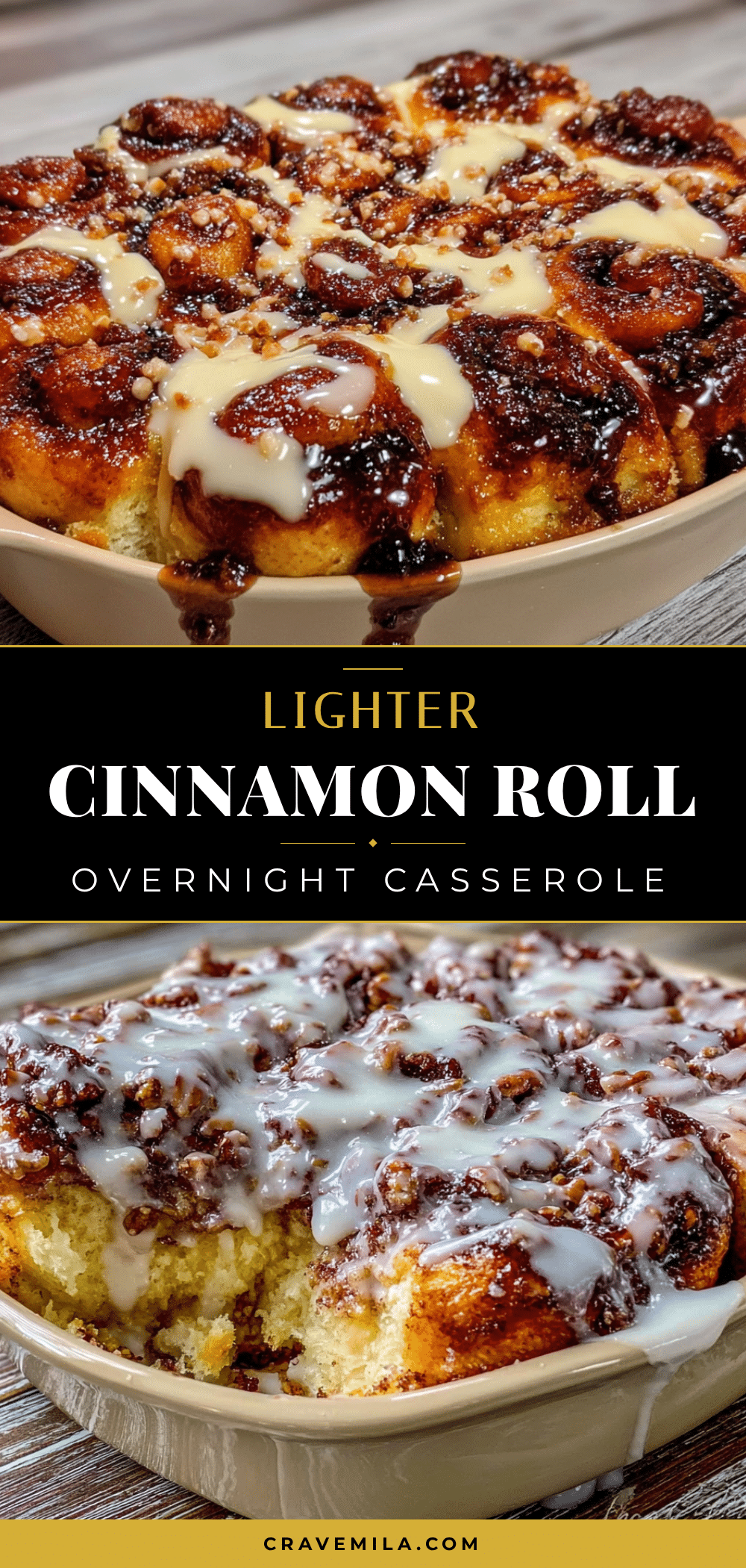 lighter overnight cinnamon roll casserole recipe