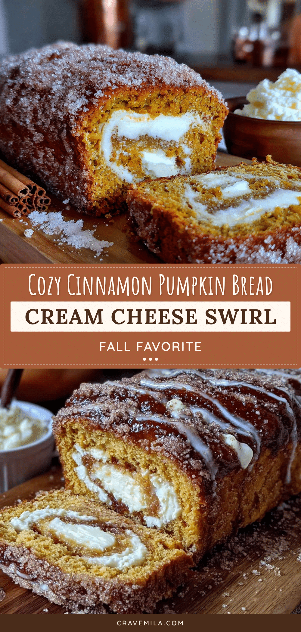 pumpkin bread with cream cheese swirl recipe