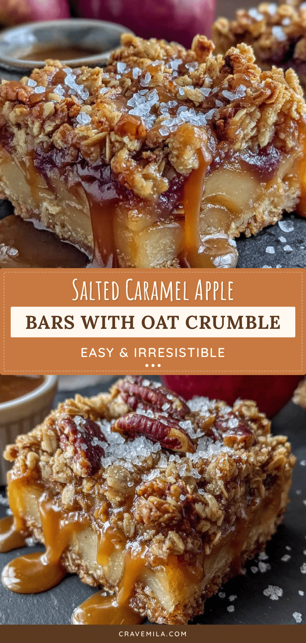 Salted caramel apple bars recipe
