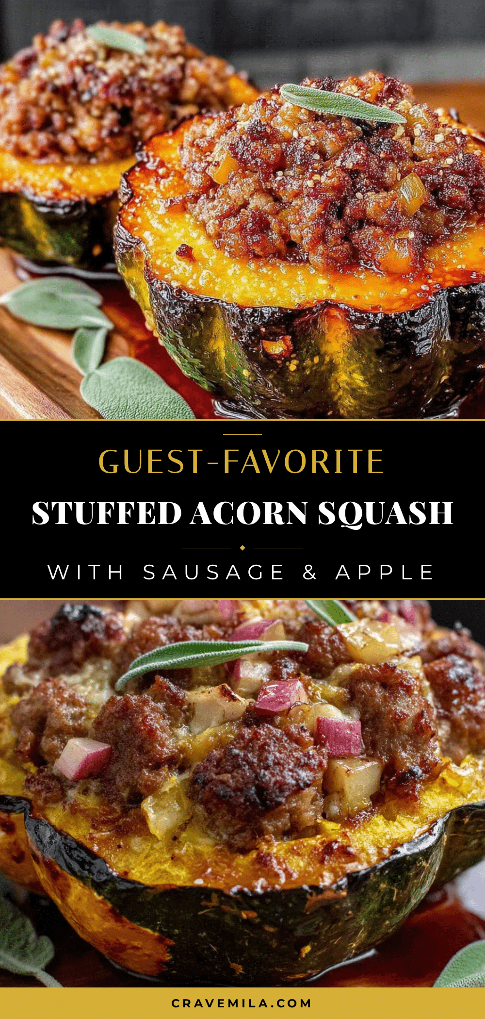 stuffed acorn squash with sausage and apple recipe